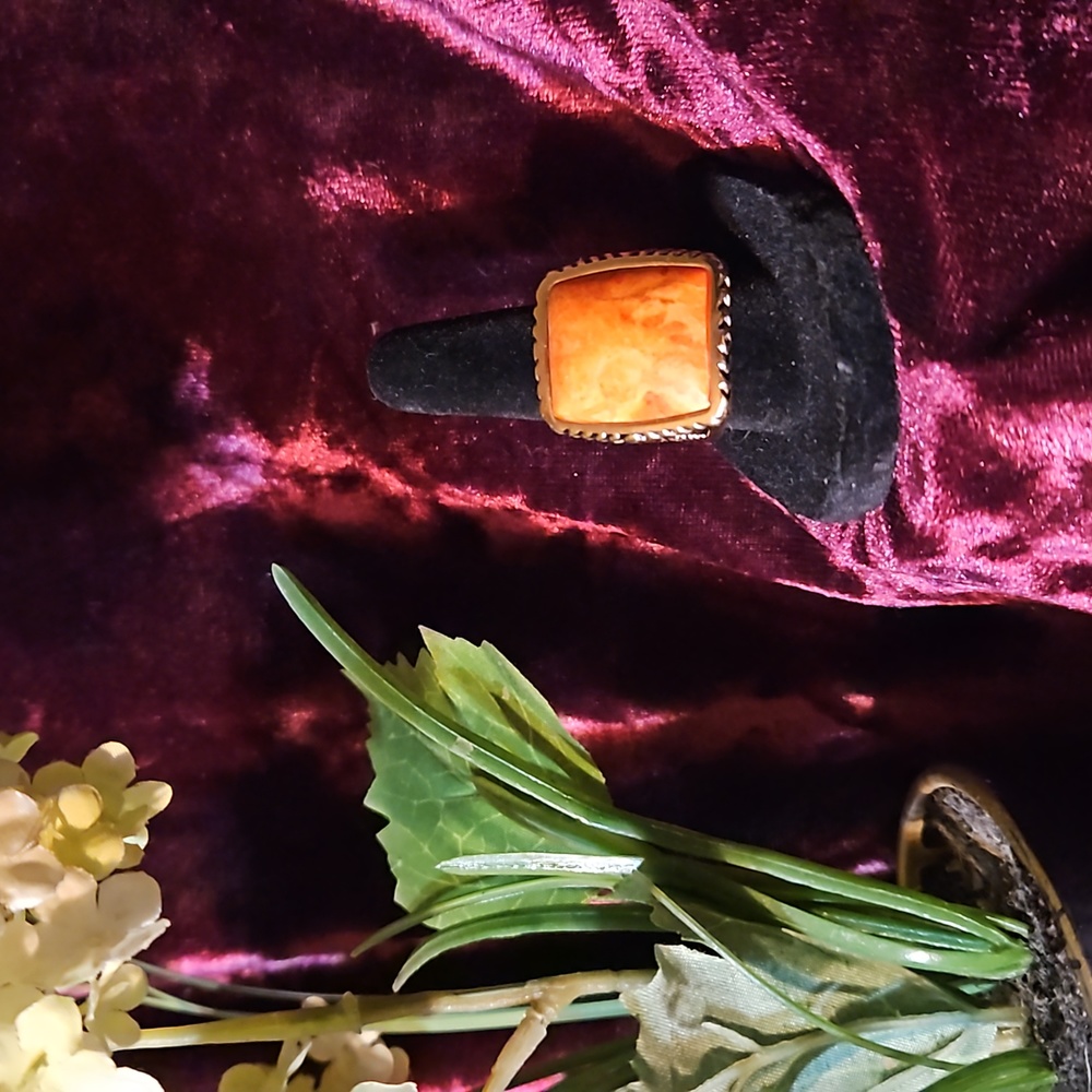 Barse authentic orange coral ring